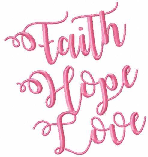 Faith hope love free machine embroidery design