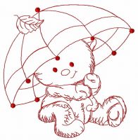 Teddy's rainy day 3 embroidery design