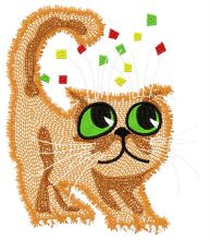 Confetti kitty embroidery design