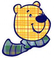 Polar white bear face applique 2 embroidery design