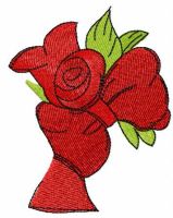 Red rose free embroidery design 16