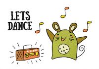 Let's dance embroidery design