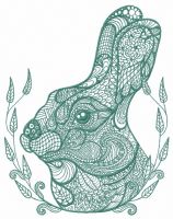 Mosaic bunny 3 embroidery design