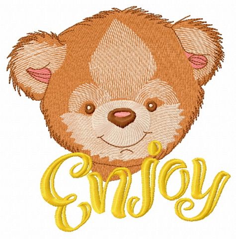 Teddy bear with bath towel 4 machine embroidery design
