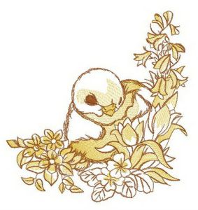 Nestling embroidery design