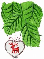 Christmas decoration with deer embroidery design