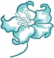 Blue shadow flower free embroidery design