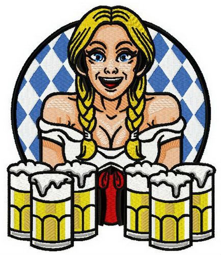 Beer girl 5 machine embroidery design