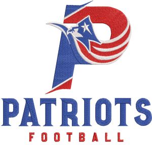 Patriots Football logo embroidery design