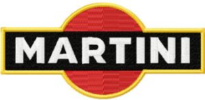 Martini classic logo embroidery design
