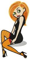 Seductive Kim Possible embroidery design