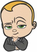 Thinking boss embroidery design