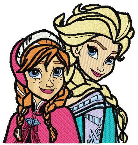 Frozen sisters 3 machine embroidery design