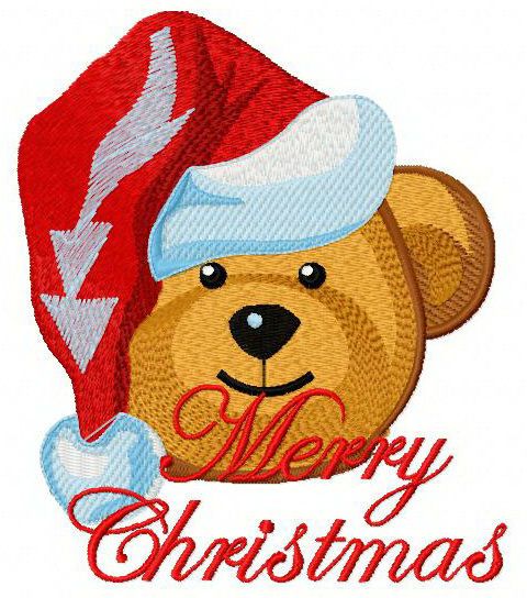 Christmas teddy bear 2 machine embroidery design