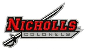 Nicholls State Colonels logo embroidery design
