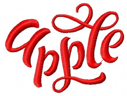 Apple 4 machine embroidery design