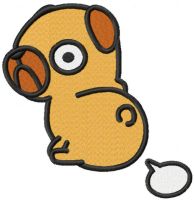Funny Pug Kawaii embroidery design
