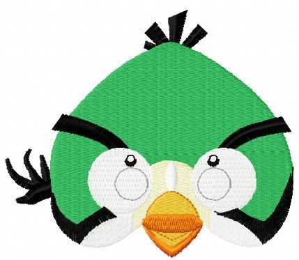 Angry birds green embroidery design