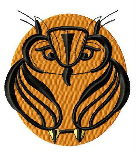 Eagle-owl machine embroidery design