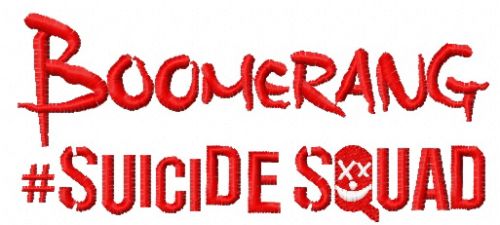 Suicide Squad Boomerang 3 machine embroidery design