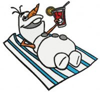 Olaf resting embroidery design