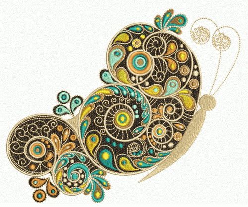 Fancy butterfly machine embroidery design