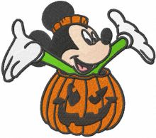 Mickey Mouse pumpkin embroidery design