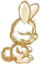 Bunny sketch embroidery design