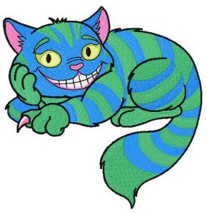 Strange cat embroidery design