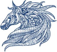 Mosaic horse 3 embroidery design