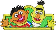 Ernie and Bert embroidery design