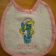 Baby bib embroidered with Smurf girl