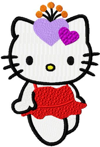 Hello Kitty Night Party machine embroidery design