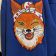 Embroidered free winking fox design
