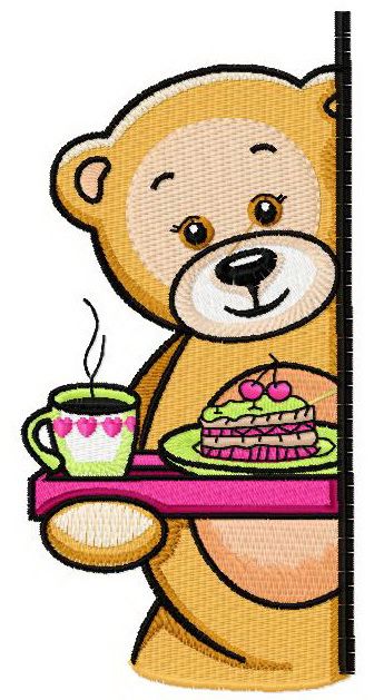 Teddy's tea time 3 machine embroidery design