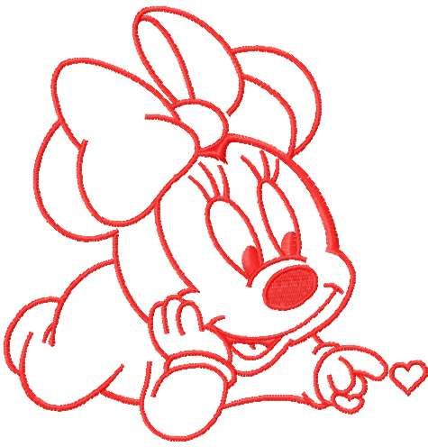 Mickey with heart free embroidery design