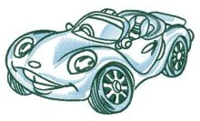 Smiling car embroidery design