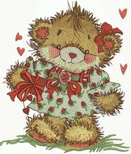 Cute bear girl embroidery design