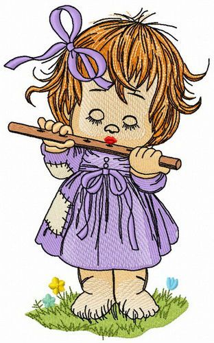 Flute entrancing sounds machine embroidery design