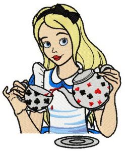 Tea time with Alice embroidery design