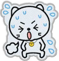 Sticker Angry kitty embroidery design