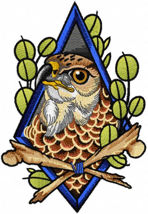 Eagle in frame embroidery design