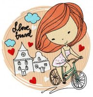 I love travel embroidery design