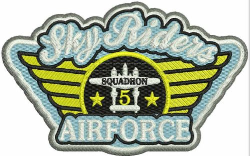 Sky Riders Airforce machine embroidery design