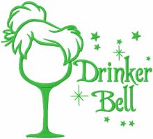 Drinkerbell embroidery design