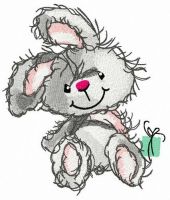 Waiting for big present embroidery design