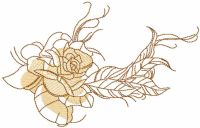 Yellow rose free machine embroidery design 17
