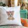 Pillow with Corgi with flower wreath embroidery design