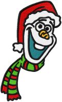 Olaf Christmas knitted scarf embroidery design