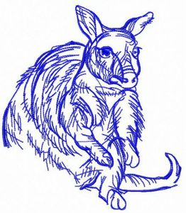 Australian kangaroo embroidery design